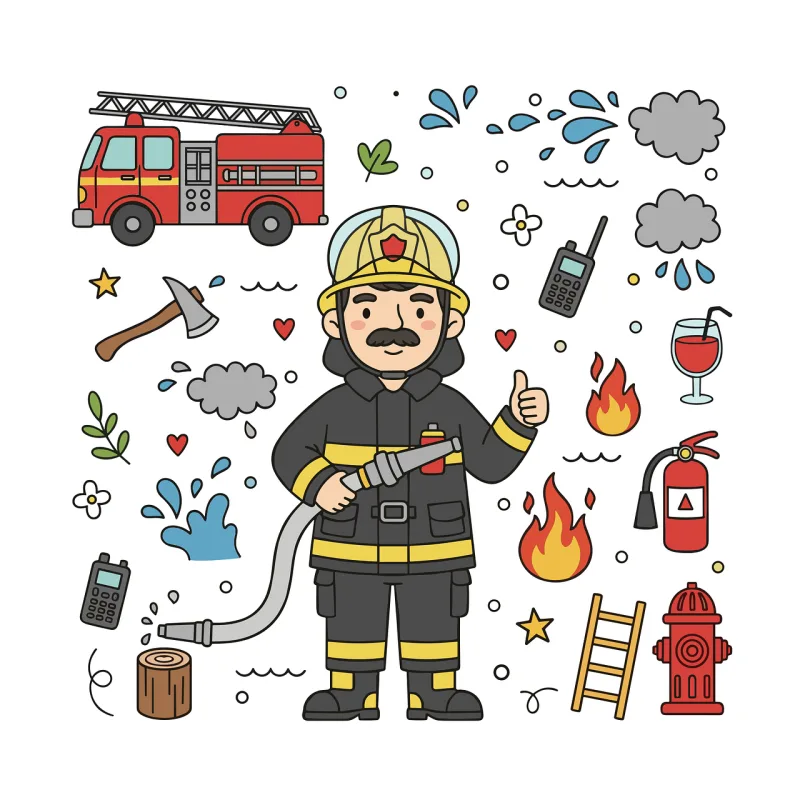 Ai generated Firefighter Fire trucks Stickdatei – Fahrzeuge