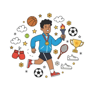 Ai generated Sports Athlete Stickdatei