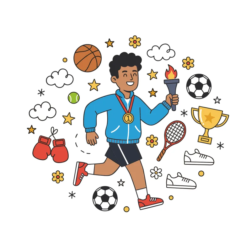 Ai generated Sports Athlete Stickdatei – Sport