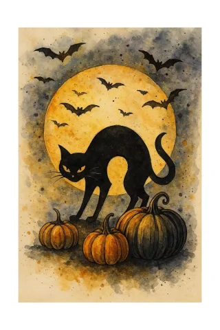 Halloween Cat Black cat Stickdatei