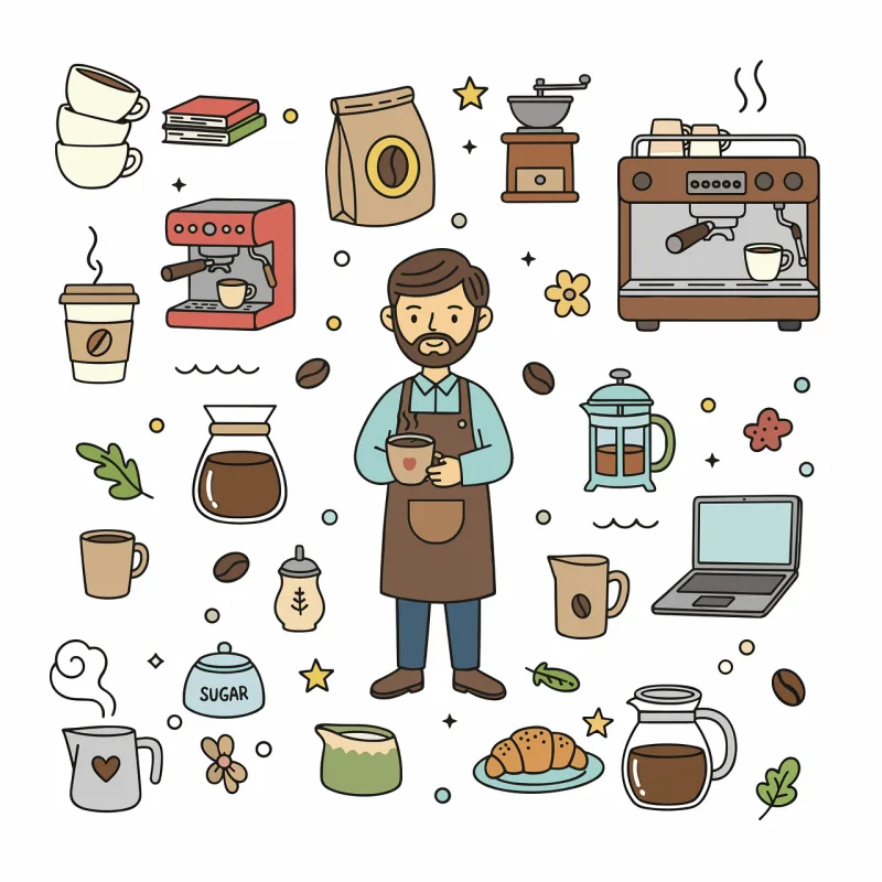Barista Coffee Coffee art Stickdatei – Essen & Trinken