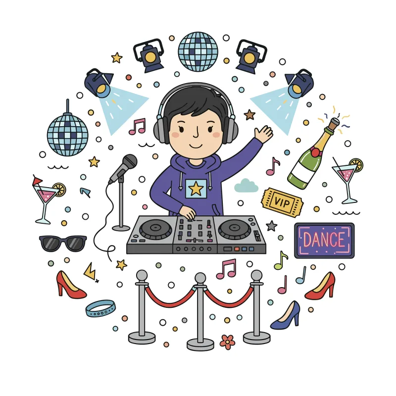 Ai generated Night club Party Stickdatei – Musik