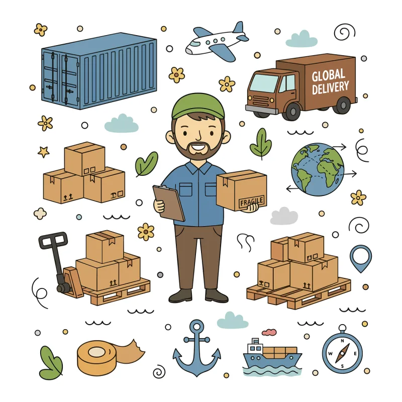 Logistics Delivery Shipping Stickdatei – Fahrzeuge