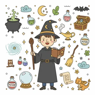 Magic Fantasy art Spellbook Stickdatei
