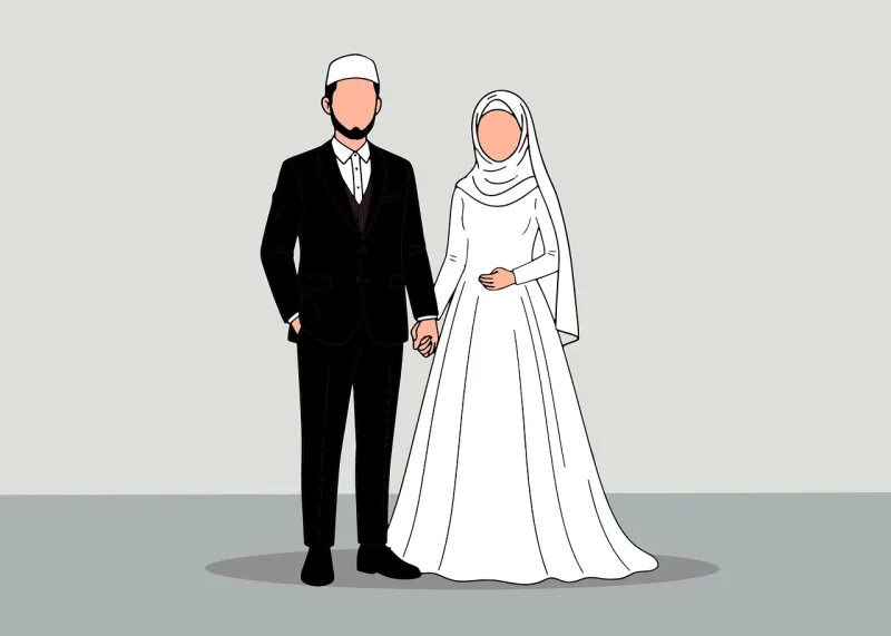 Muslim Wedding Islamic Stickdatei – Herzen & Liebe