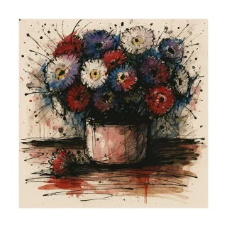 Flowers Watercolor Bouquet Stickdatei
