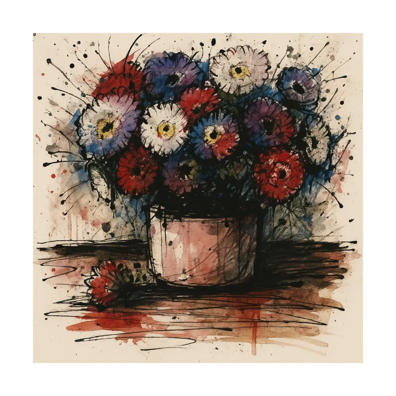 Flowers Watercolor Bouquet Stickdatei – Blumen