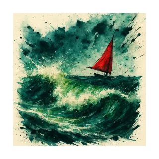 Sea Sailboat Watercolor Stickdatei