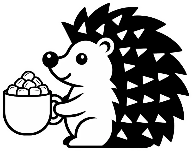 Hedgehog Cartoon Marshmallows Stickdatei – Tiere