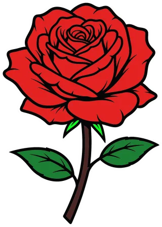 Rose Red Rose flower Stickdatei – Blumen
