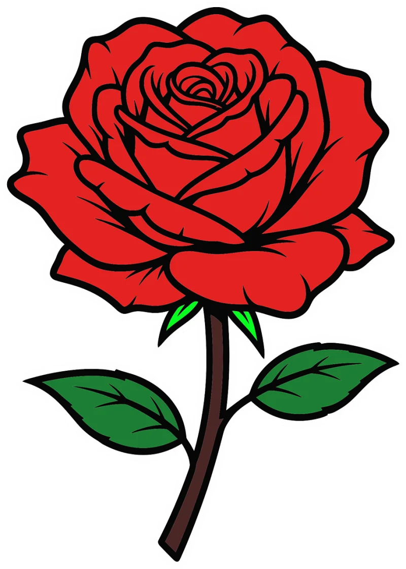 Rose Red Rose flower Stickdatei – Blumen