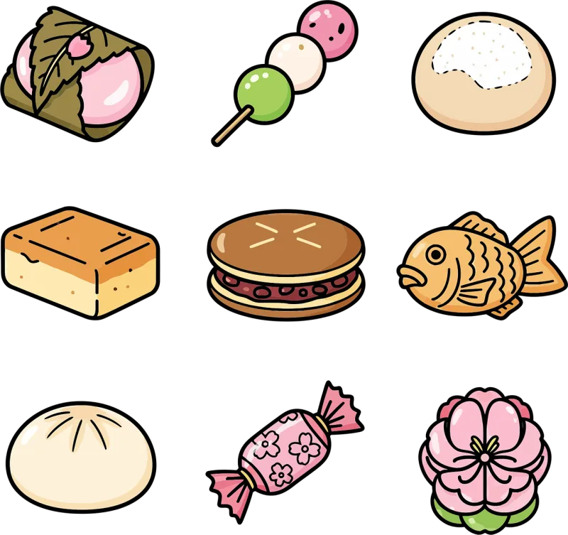 Sweets Japan Wagashi Stickdatei – Essen & Trinken