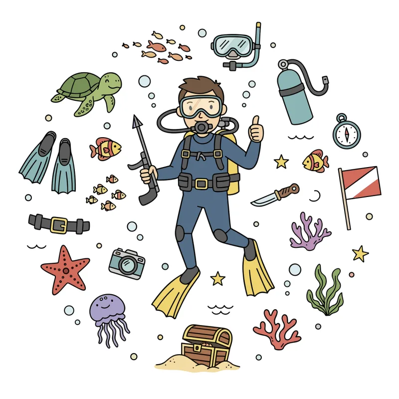 Scuba diving Diver Underwater Stickdatei – Tiere