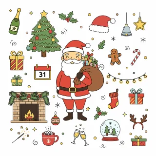 Christmas Santa claus Holiday Stickdatei