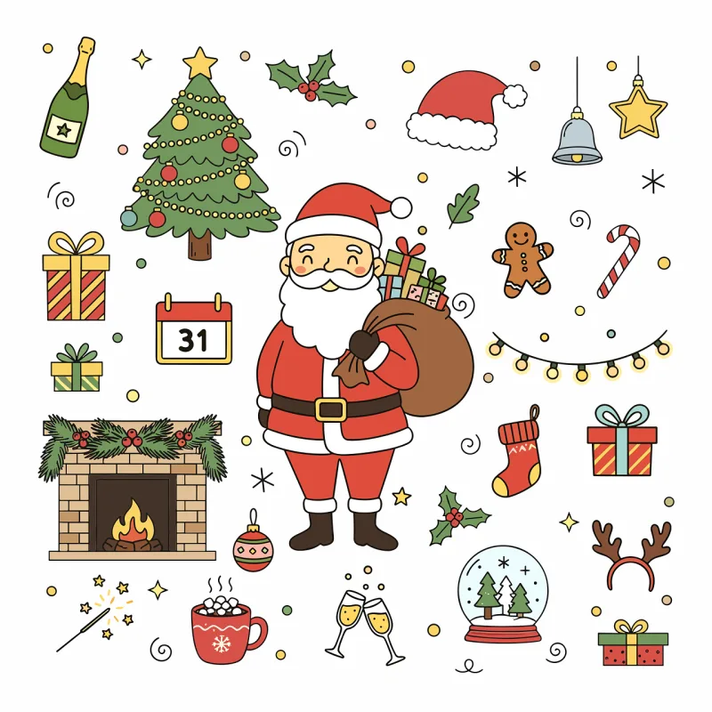 Christmas Santa claus Holiday Stickdatei – Weihnachten