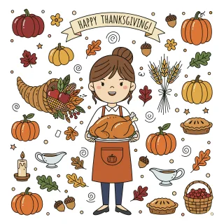 Thanksgiving Happy thanksgiving Turkish Stickdatei