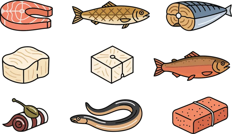 Seafood Fish Salmon Stickdatei – Essen & Trinken