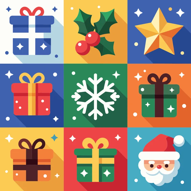 Christmas gifts Snowflake icon Holiday pattern Stickdatei – Weihnachten
