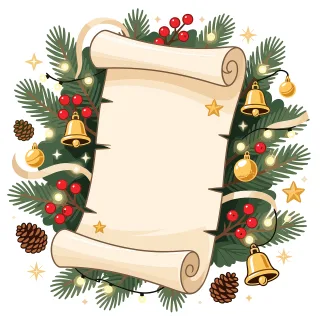 Christmas scroll Festive frame Holiday background Stickdatei