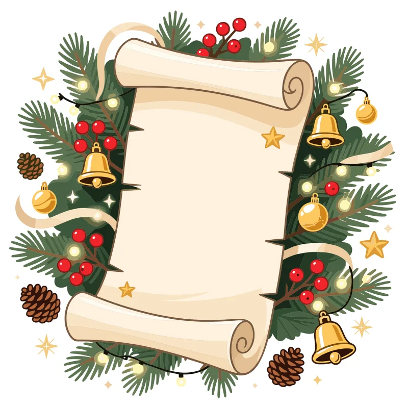 Christmas scroll Festive frame Holiday background Stickdatei – Weihnachten