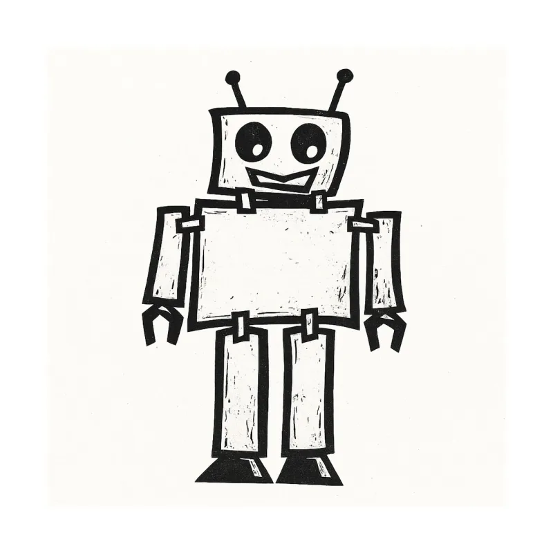 Cute robot Cartoon robot Minimalist illustration Stickdatei – Kinder