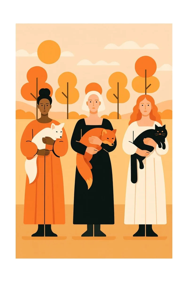 Women People Autumn Stickdatei – Tiere