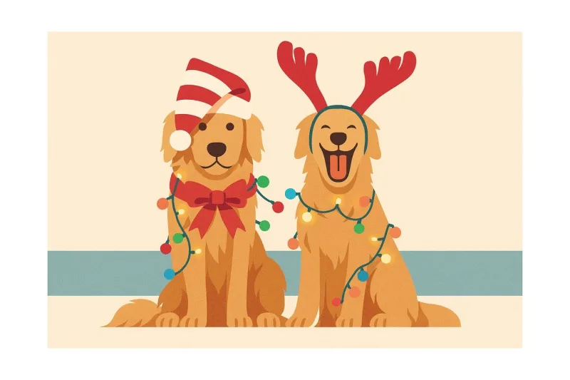 Ai generated Christmas Dog Stickdatei – Weihnachten