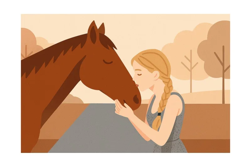 Girl Horse Horses Stickdatei – Herzen & Liebe
