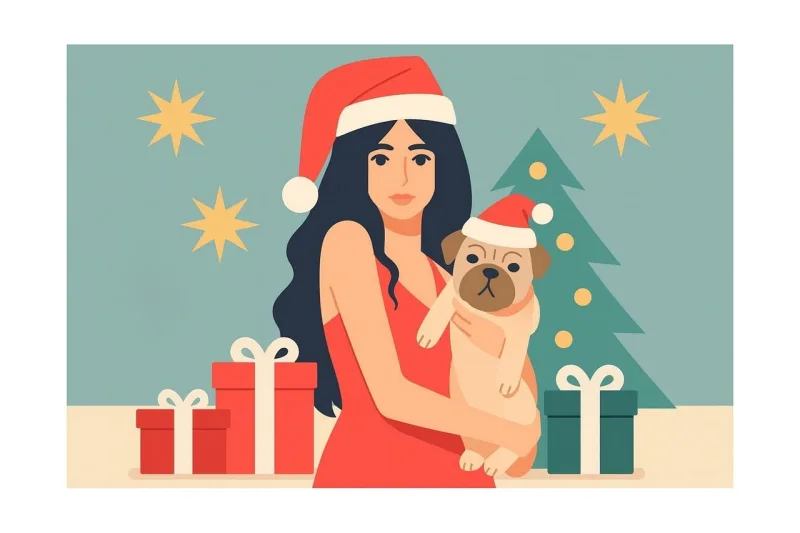 Christmas Nature Woman Stickdatei – Weihnachten
