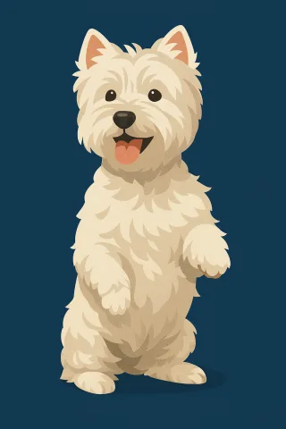 Westie illustration West highland terrier art Cute dog drawing Stickdatei