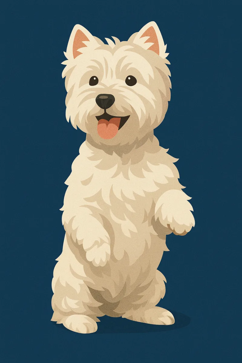 Westie illustration West highland terrier art Cute dog drawing Stickdatei – Tiere