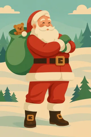Santa claus illustration Christmas art Holiday drawing Stickdatei