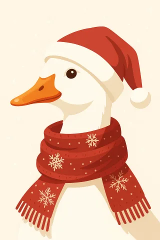 Christmas goose illustration Cute holiday goose Winter bird art Stickdatei – Weihnachten