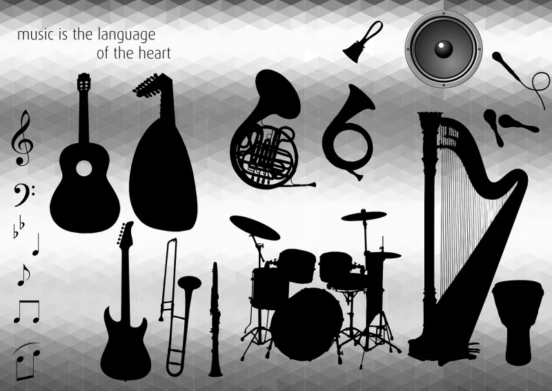 Musical instruments Music Guitar Stickdatei – Musik