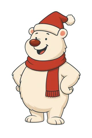 Polar bear Christmas Cute Stickdatei – Weihnachten