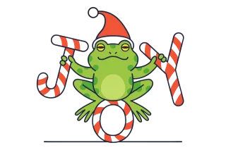 Frog Christmas Joy Stickdatei