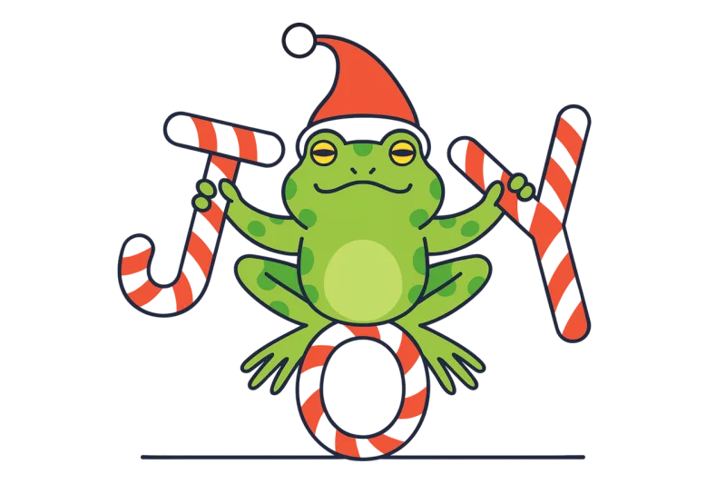 Frog Christmas Joy Stickdatei – Weihnachten