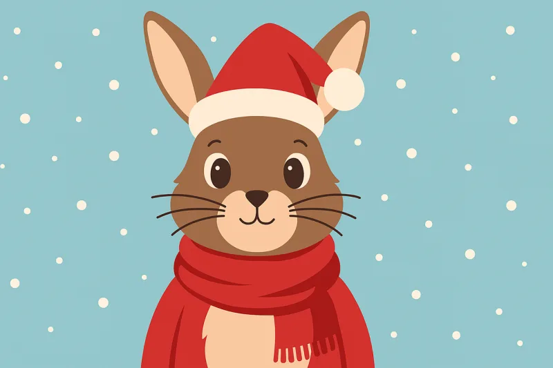 Bunny Rabbit Christmas Stickdatei – Weihnachten