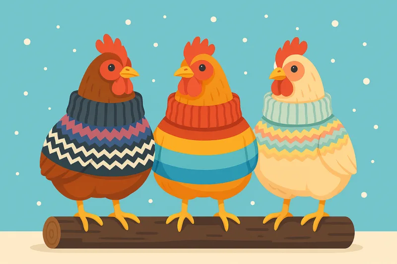 Chickens Hens Winter Stickdatei – Weihnachten