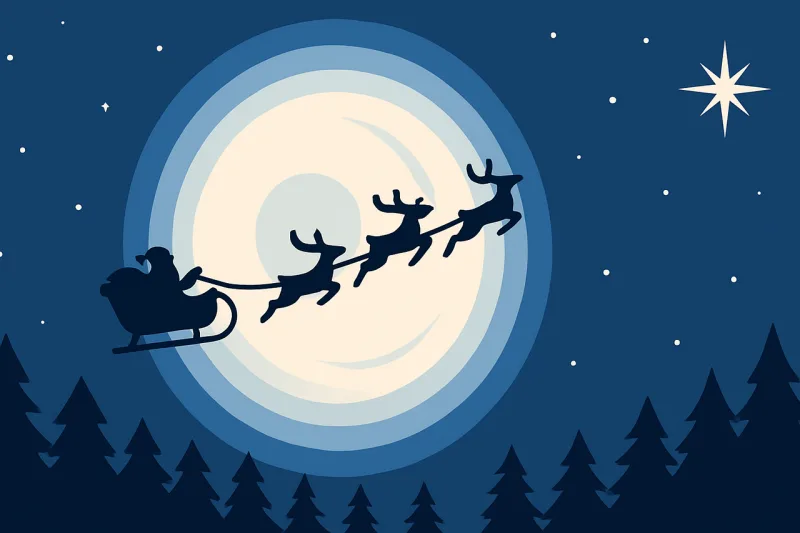 Christmas Santa claus Sleigh Stickdatei – Weihnachten