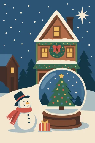 Christmas Snowman Snow globe Stickdatei – Weihnachten