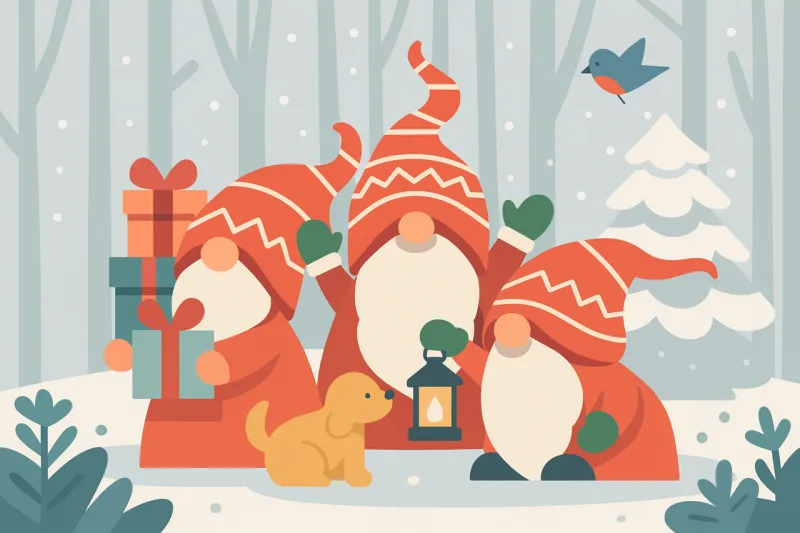 Christmas Gnomes Animal Stickdatei – Weihnachten