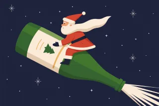 Christmas Santa Champagne Stickdatei