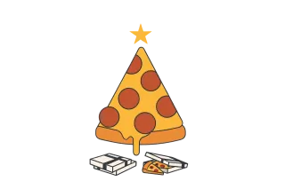 Christmas Pizza Funny Stickdatei