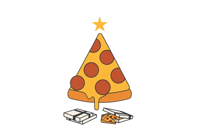 Christmas Pizza Funny Stickdatei – Essen & Trinken