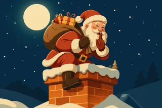 Christmas Santa Chimney Stickdatei