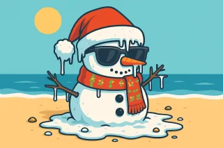 Snowman Melting snowman Beach Stickdatei