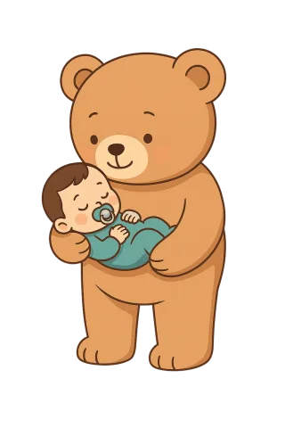 Teddy bear Baby Sleeping baby Stickdatei