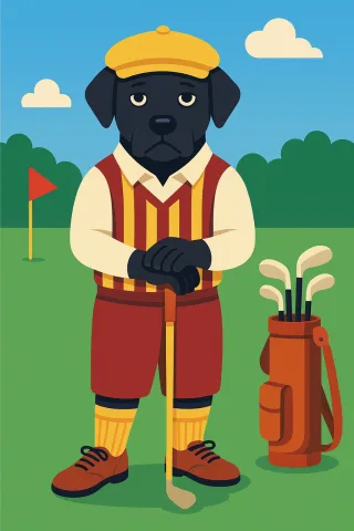 Dog Golf Golfer Stickdatei