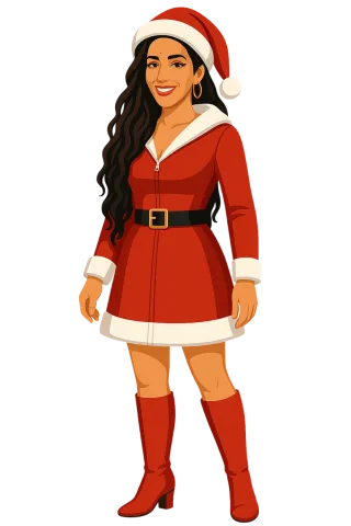 Christmas Santa outfit Festive woman Stickdatei